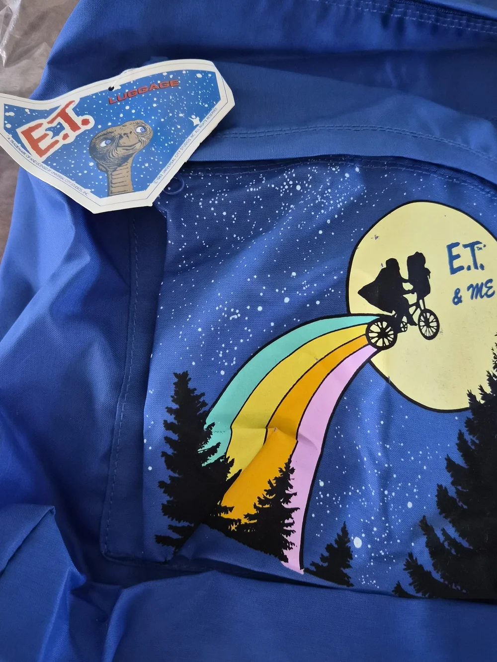 E.T. & Me Rainbow Moon Graphic Blue Hoodie